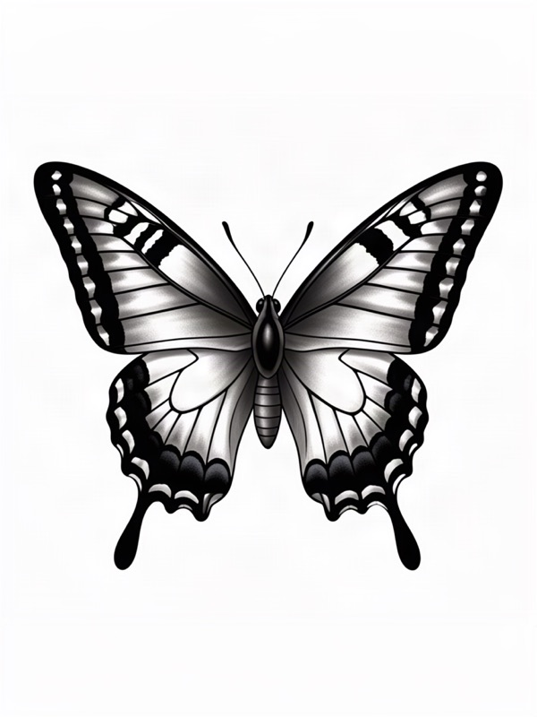 Realism tattoo design: a swallowtail butterfly